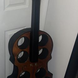 Vintiquewise Cello-Shaped Wine Holder 12-Bottle Metal Rack Vintage Decorative Storage