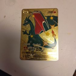 Charizard Gold Metal Card