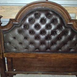 A Brown  King size Bed  Solid Wood Headboard And Footboard.