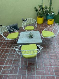 Mid Century Wrought Iron Hoop chairs