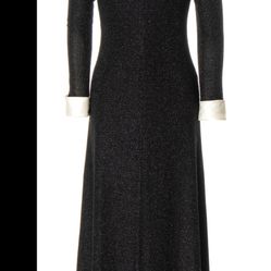 1970s Wednesday Addams Metallic Knit Dress | Small 