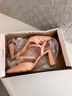 Nude Strappy Block Heel Size 6