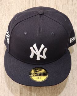 SUPREME NEW YORK YANKEES NEW ERA 59FIFTY SZ 7 3/8 FITTED SS26 NAVY BLUE 🔥🔥HEAT NY WHERE YOU AT