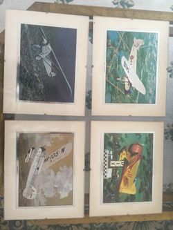 Vintage framed fighter planes
