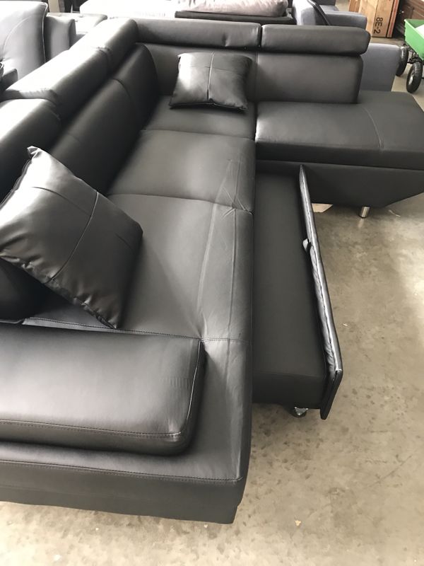 Black leather sectional for Sale in Norcross, GA OfferUp