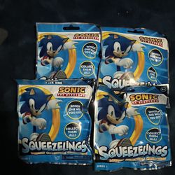 Sonic the Hedgehog Squeezelings Figure Blind Bag Eggman Amy Shadow Tails 4 Pk