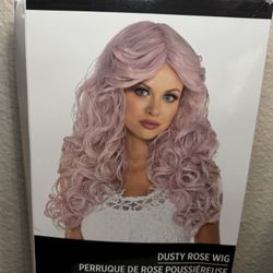 Dusty Rose Wig Long Pink Curls Suit Yourself Halloween Adult Costume Accessory