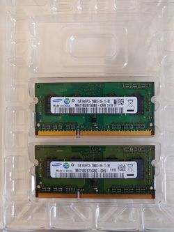 2 X 1GB PC3 10600S SODIMM LAPTOP RAM MEMORY