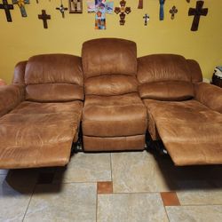 Leather Electric Reclining Sofa