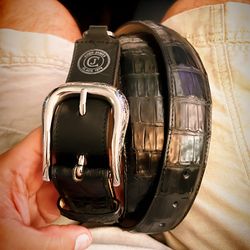 Cody James Black Alligator Belly Belt: Size 42 & 46