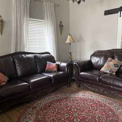 Asheley Leather Sofa And Loveseat