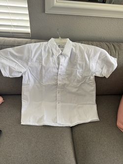 White Short Sleeve Button-Down Shirt