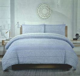 New The Pure Collection by Indigo 100% Cotton Queen Tufted Duvet Cover Set 3pc