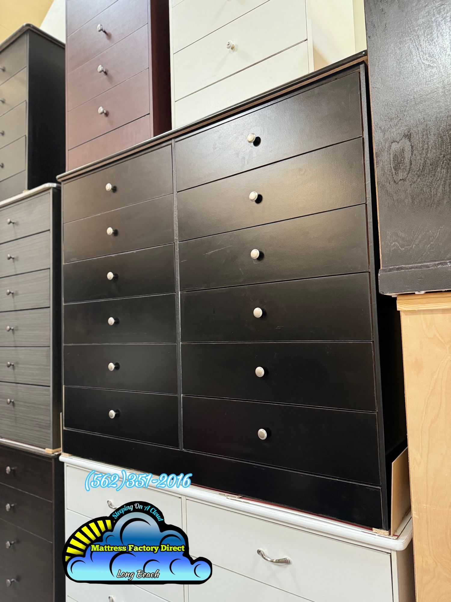 12 Drawer Dresser Black Compressed New Chest Cajonera