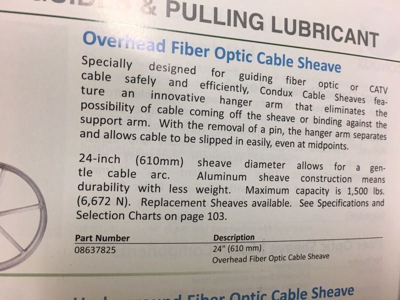 Fiber and coax pulling wheel like new