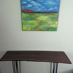 Black walnut Live Edge Console Table. 