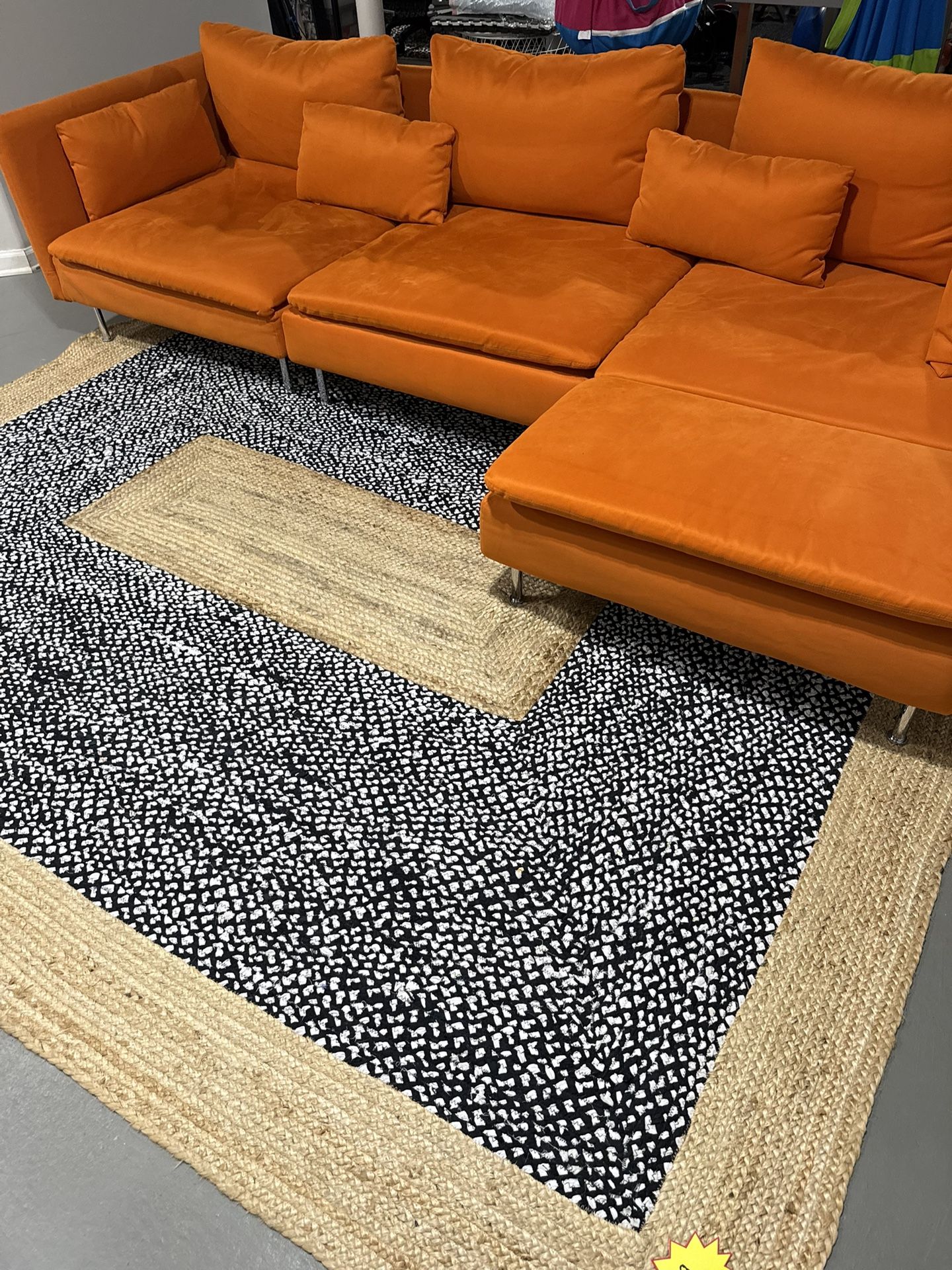 SÖDERHAMN Sectional, 4-seat with chaise - orange