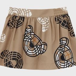 Burberry Kelsey Bears Skirt Nova check logo bottoms Thomas Bear print skirt