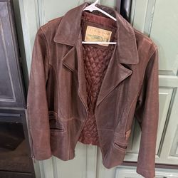 vintage Vintage GUESS Brown Leather Jacket Fitted Cropped 90s Y2K