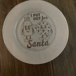 Custom Etched Santa Cookie Plate