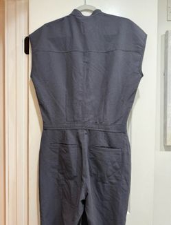 Figs Grey Rafaela Cargo Wide Leg Scrub Jumpsuit