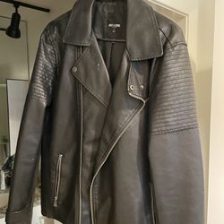 Only and Sons Black Leather Jacket