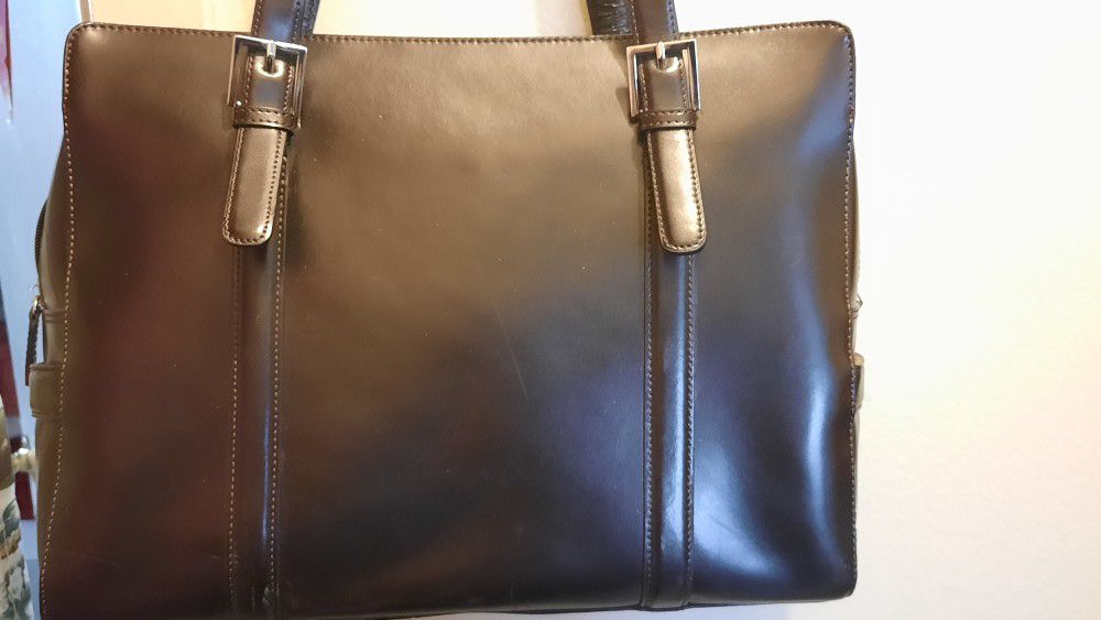 Franklin Covey Brown leather Briefcase organizer bag for Sale in New York,  NY - OfferUp