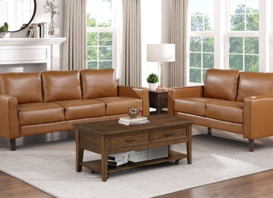 Malcolm Caramel Sofa & Loveseat