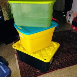 3 Plastic Storage Bins Pickup Only Cash 
