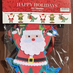 Christmas Felt Banner Santa Claus 