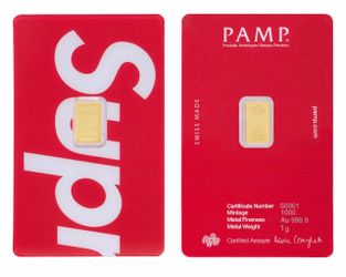 Supreme®/PAMP Suisse 1 g Gold Bar In Hand ***NO TRADES***