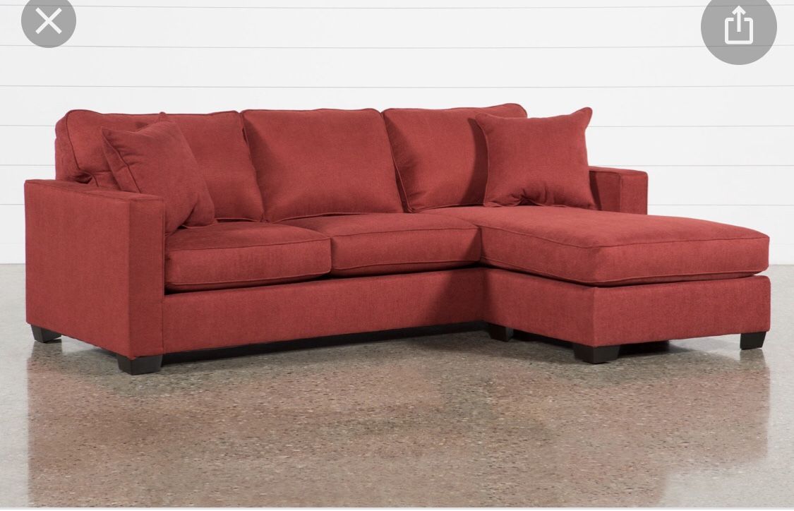 Living spaces red sectional reversible couch