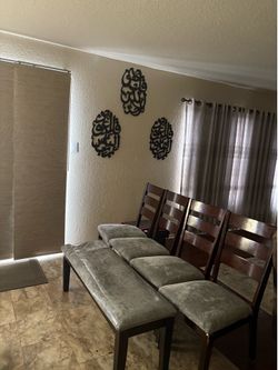 Chairs with bench