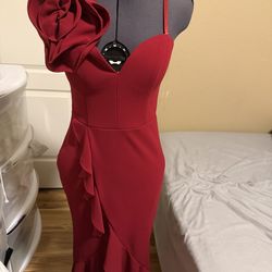 Red Formal Dress With Bow