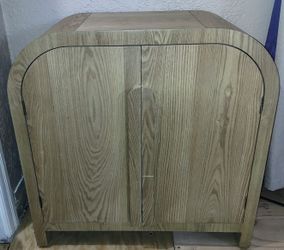 Wood Cabinet W/ 2 Shelves Inside