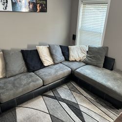 L-shaped Couch and Area Rug 