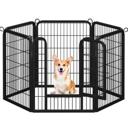 New Other Yaheetech 32” 6 Panel Indoor/Outdoor Heavy Duty Metal Dog Playpen, Black