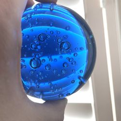 Blue Glass Paperweight 