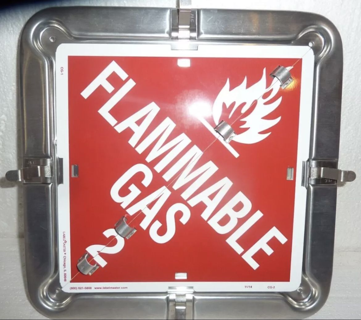 Metal Hazmat tanker truck flippable placard sign