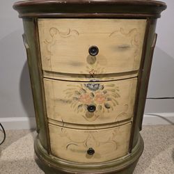 Vintage Hand-Painted Nightstand / Accent Table