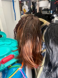 Brown and Auburn Ombre Synthetic Wig