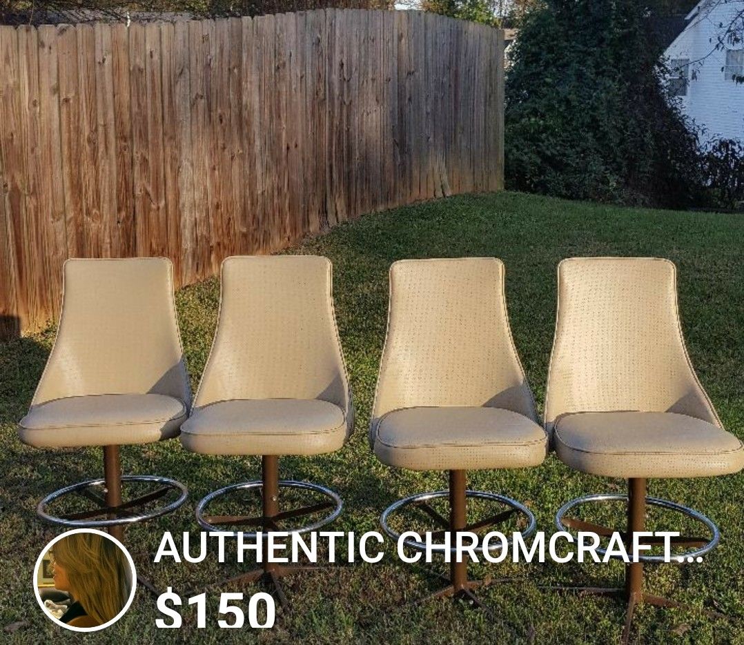 ** Pending pickup ** Chromcraft Barstool Chairs Set of 4