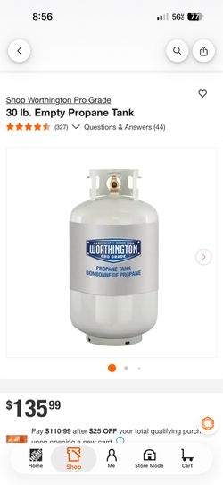 30 lb. Empty Propane Tank