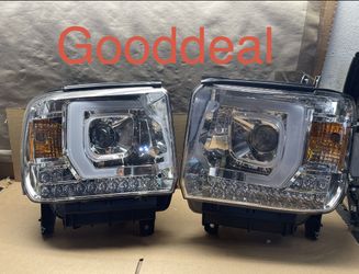 *Broken Tab* OH183 Fit 14-15 GMC Sierra 1500/2500HD/3500HD Plank Style Led Headlight 