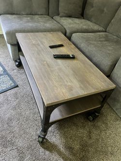 Industrial Coffee Table on casters