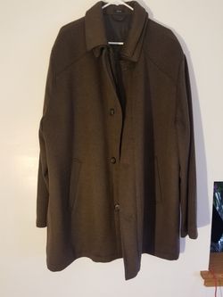 Mens XXL Brown Over Coat. Brand New!