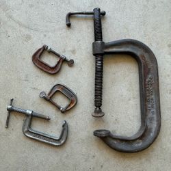4 Piece C Clamps Lot Set