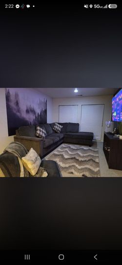Dark Gray Fabric Sectional Sofa