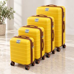 UUH 4-Piece Hardside Luggage Set – 16”, 20”, 24” & 28