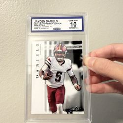 CCG Gem Mint 10 - Jayden Daniels #R-09 2024 Leaf Premier Edition Rookie NFL Card